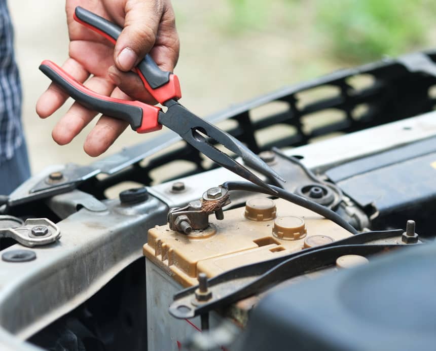 Car Workshop Battery Change